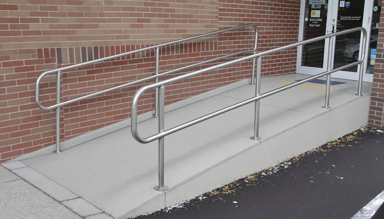 ADA concrete ramp installation with detectable warning surface in Kansas City