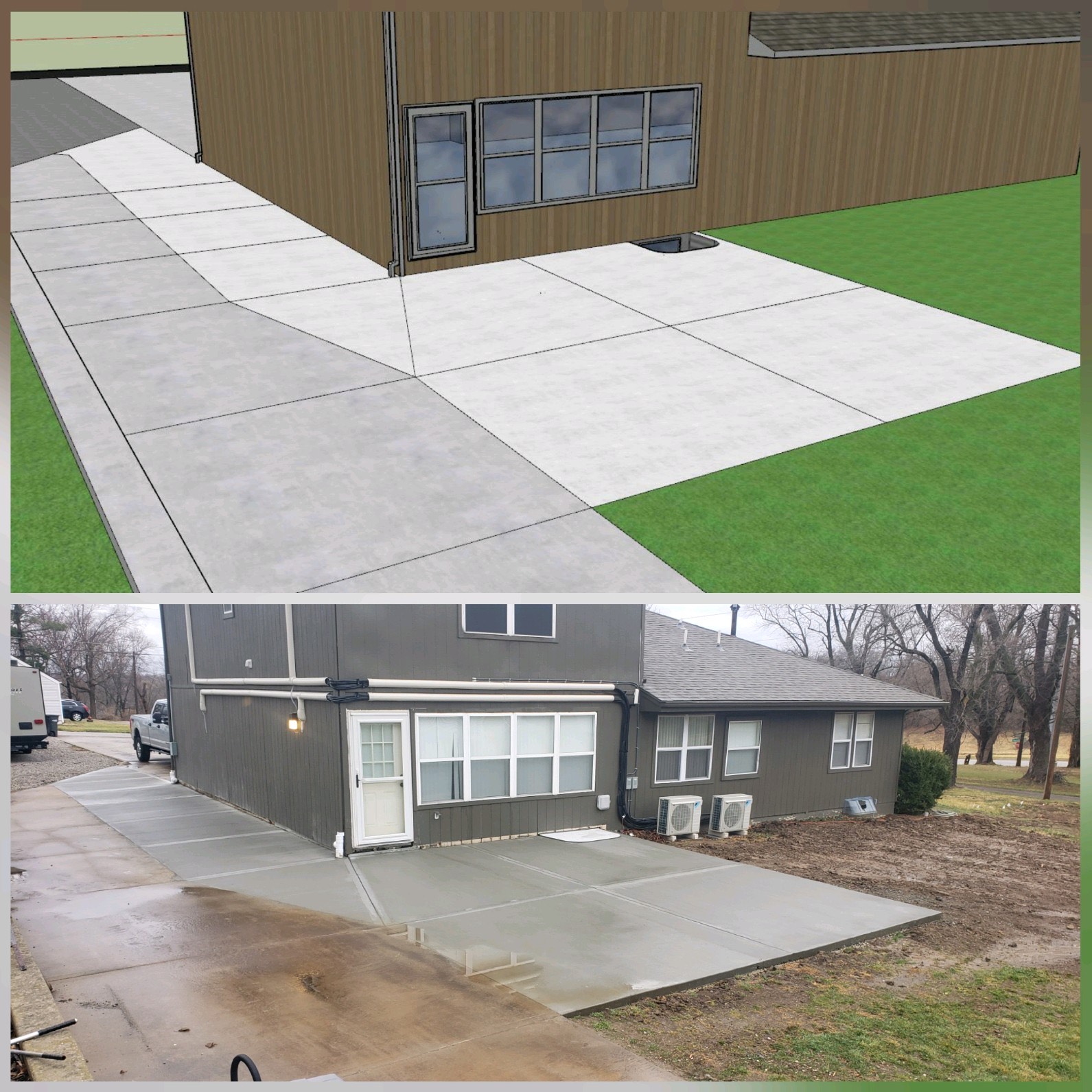 Concrete sidewalk pour in a north Kansas City neighborhood